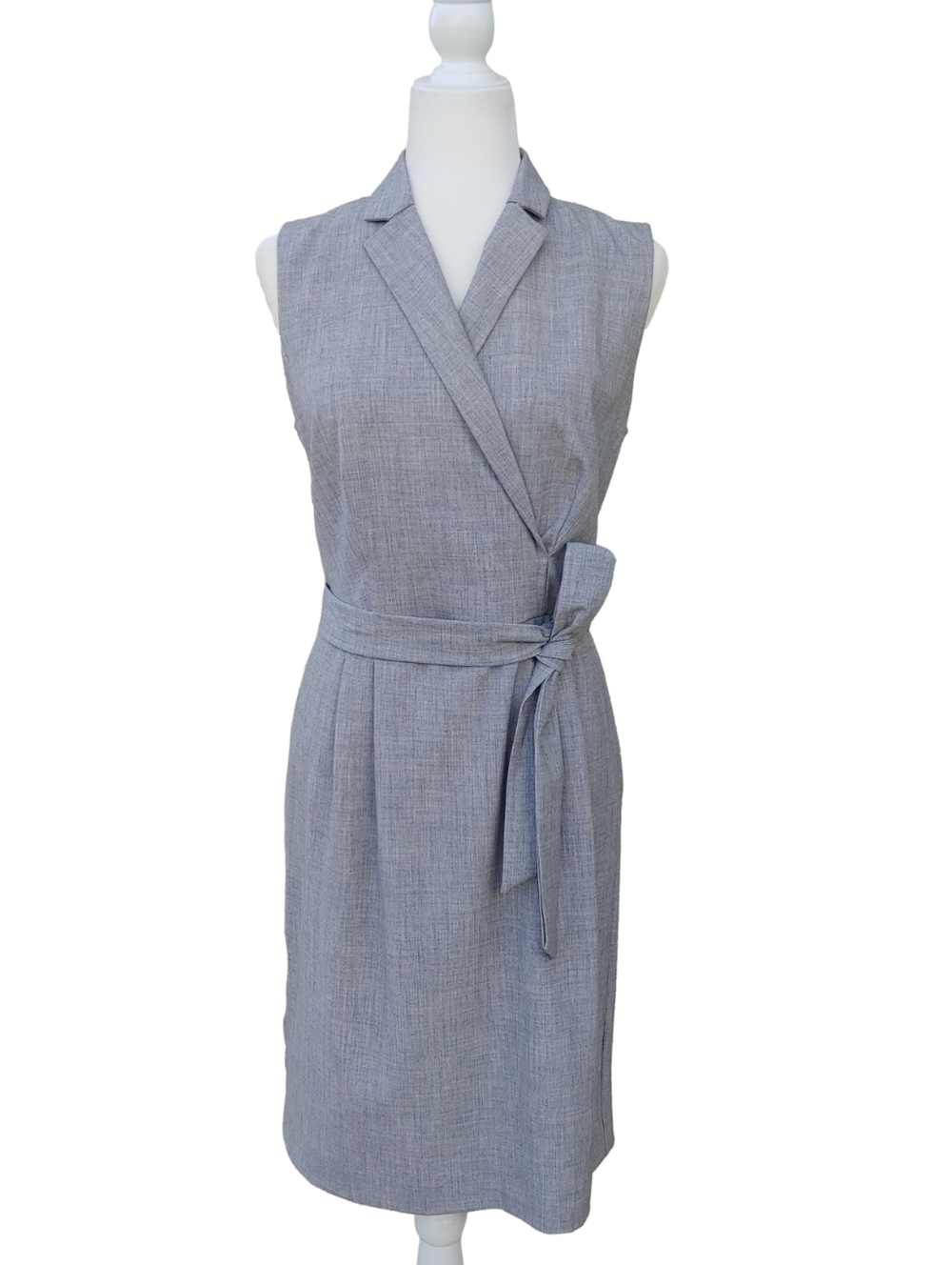 Ann Taylor NEW Gray Tie-Waist Sleeveless Blazer Dress Women's 8 NWT